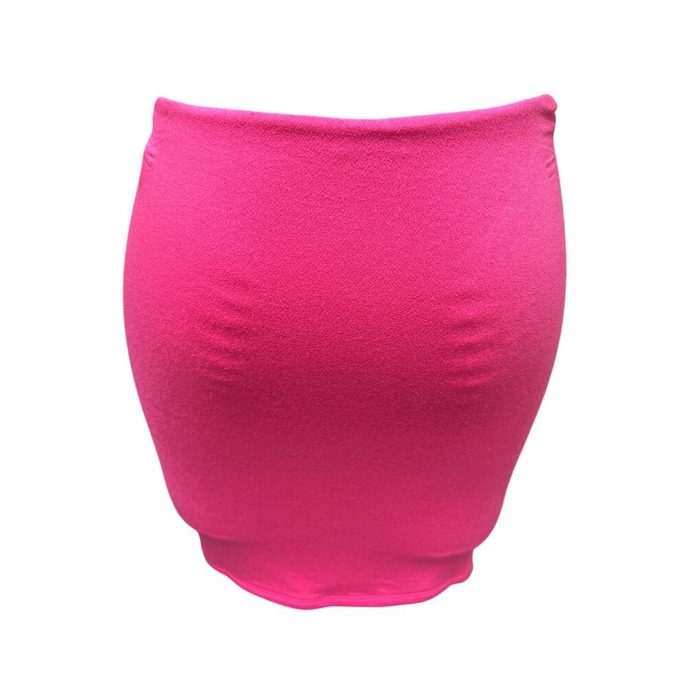 Naked Wardrobe Hot Pink Low Scoop Waist Bodycon Mini Skirt Womens Size Small S - Picture 2 of 4